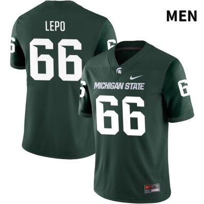 Men's Michigan State Spartans NCAA #66 Ashton Lepo Green NIL 2022 Authentic Nike Stitched College Football Jersey IL32P64ZA